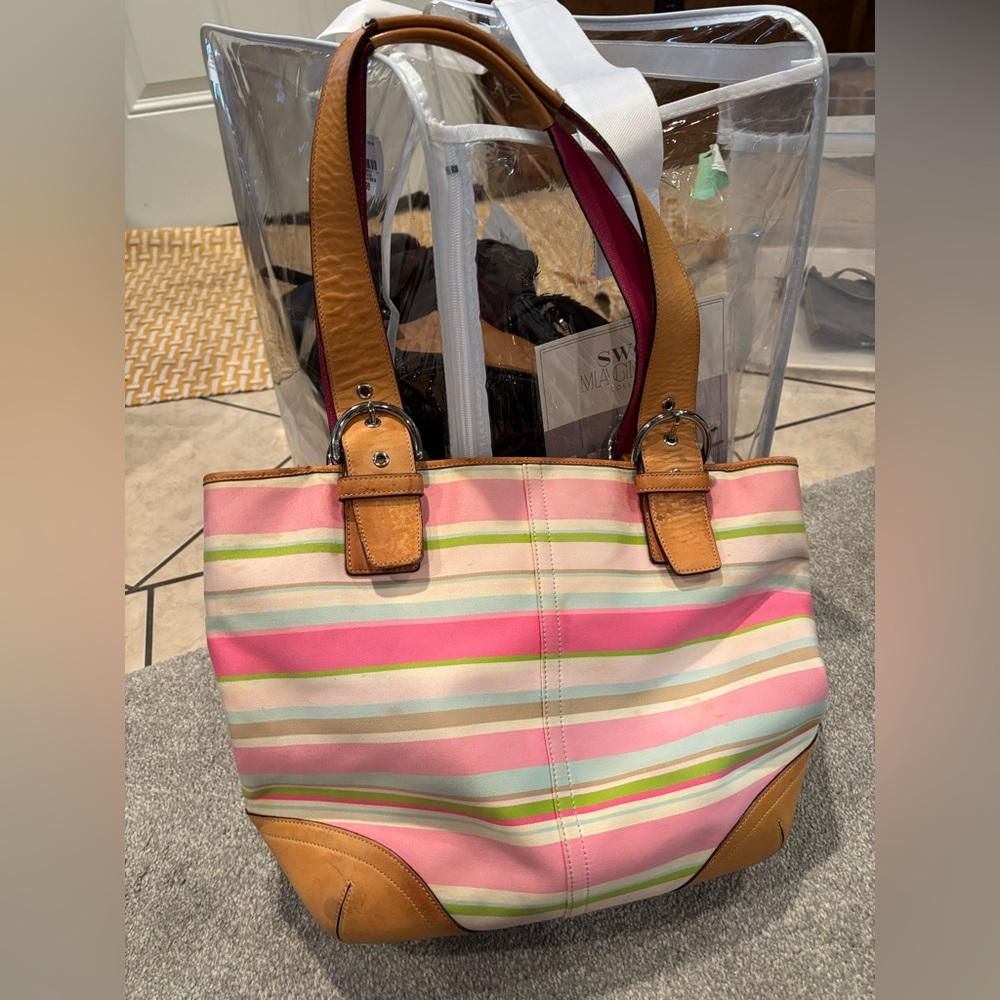 Coach striped purse - 5175